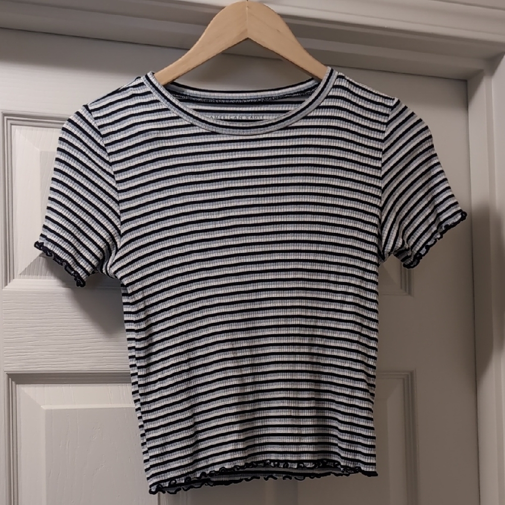 Striped Black and White Women's Top